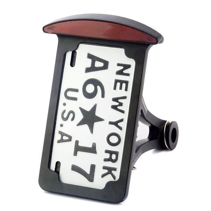 Chopper Cafe Racer Bobber Vintage Yan Stop Plakalık Dikey Model Siyah Renk