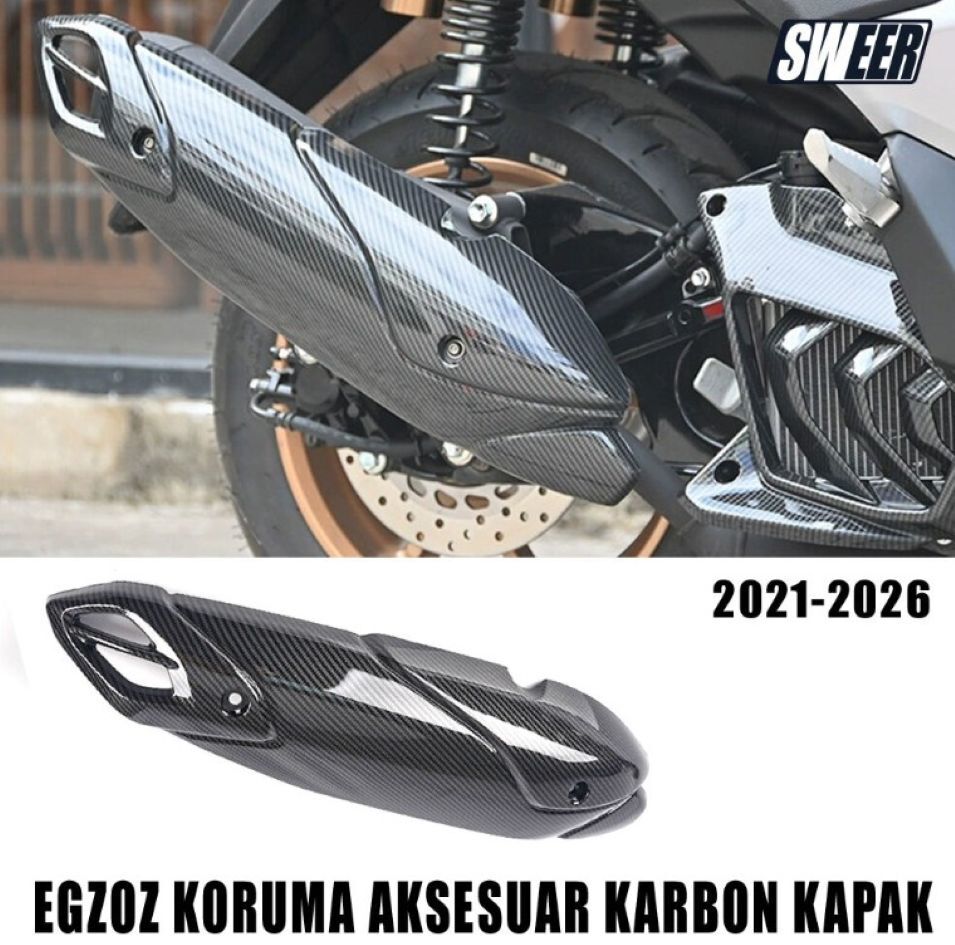 Yamaha Nmax 125/155 2021-2025 Egzoz Koruma Kapak Karbon