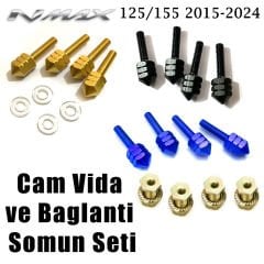 Yamaha Nmax 125/155 2015-2024 Cam Bağlantı Vida ve Somun Seti Siyah