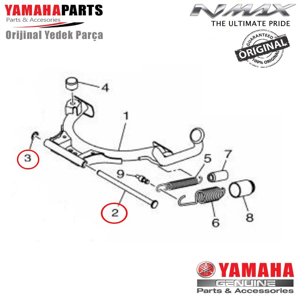 Nmax 125/155 2015-2020 Orijinal Orta Sehpa Mili ve Segmanı