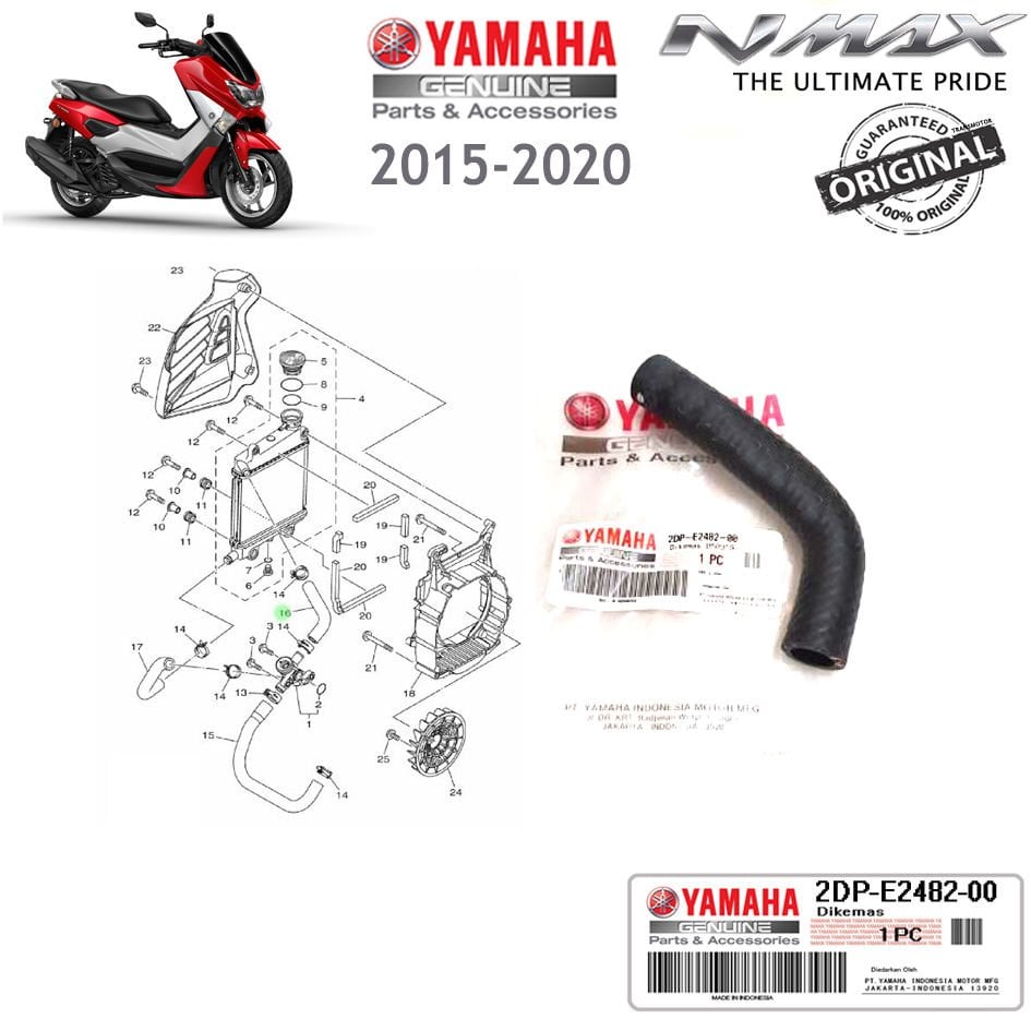 Nmax 125/155 2015-2020 Orijinal Radyatör Hortumu-2