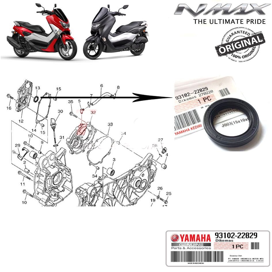 Nmax 125/155 2015-2024 Orijinal Krank Yağ Keçesi