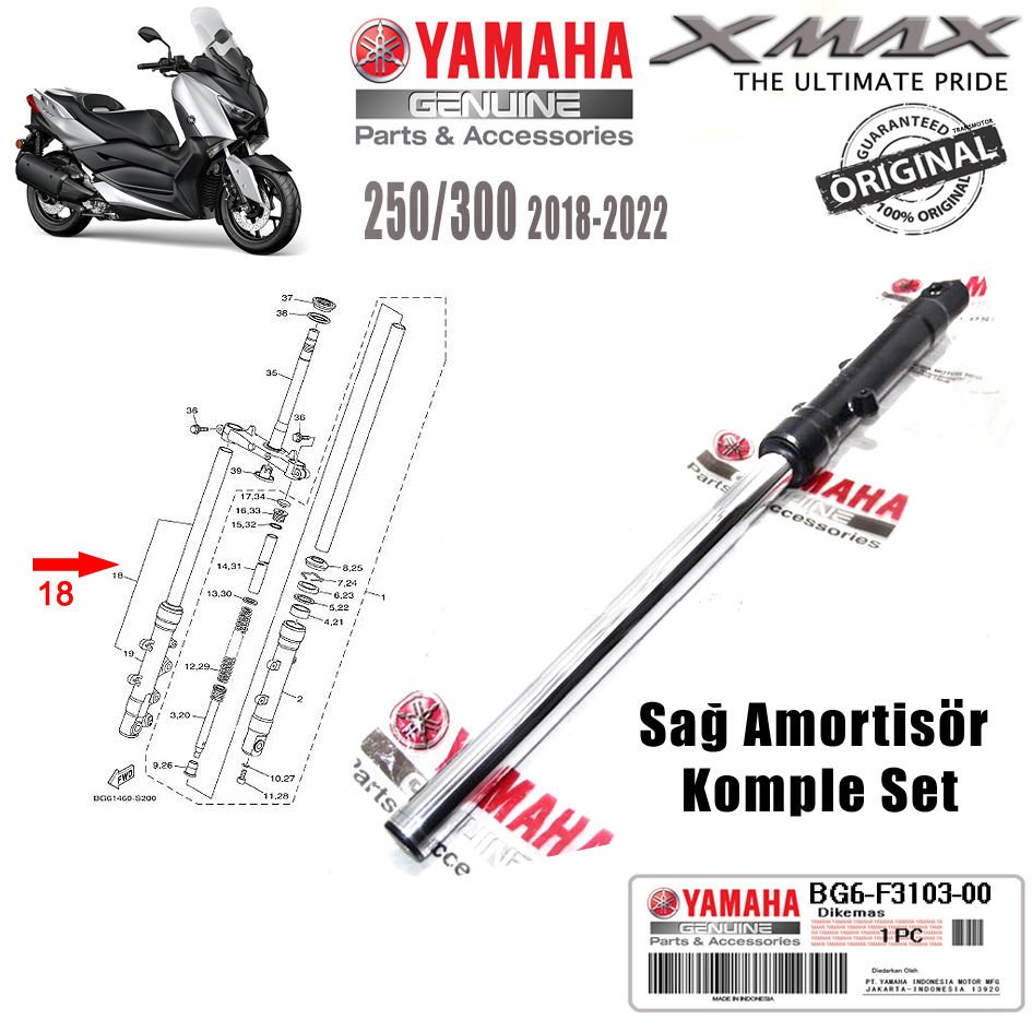 Xmax 250/300 2018-2025 Orijinal Sağ Ön Amortisör