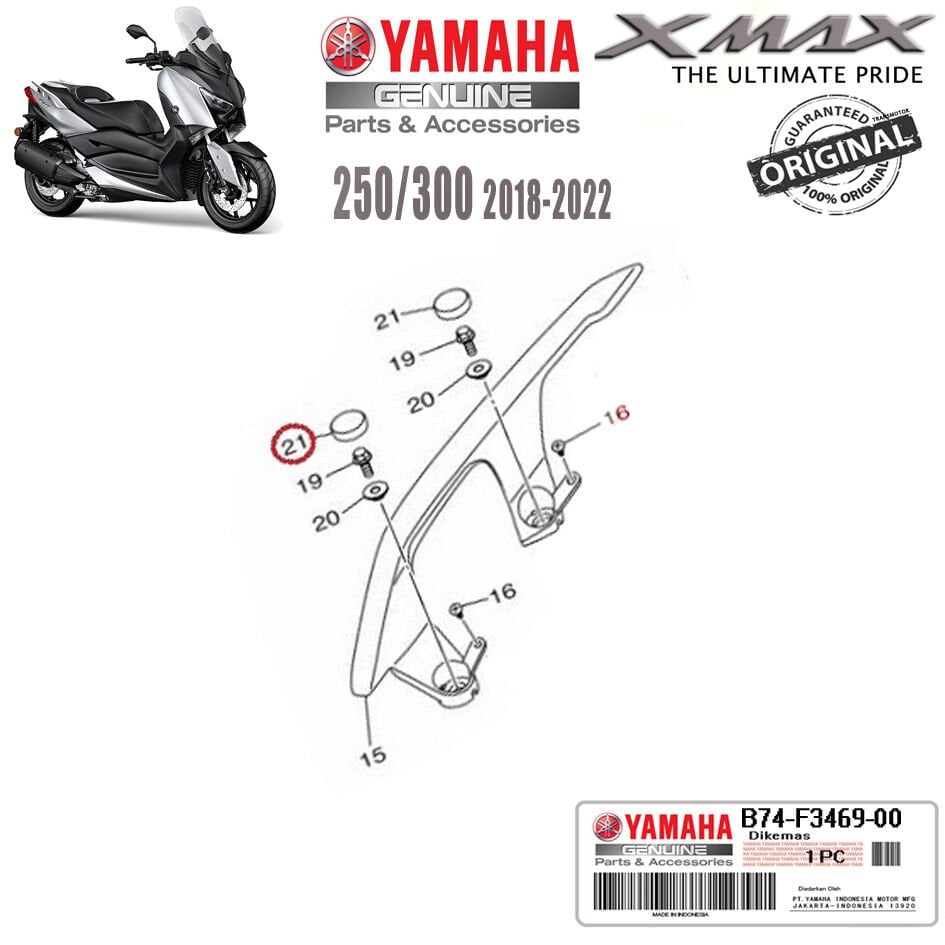 Xmax 250/300 2018-2024 Orijinal Artçı Tutacak Vida Kapağı