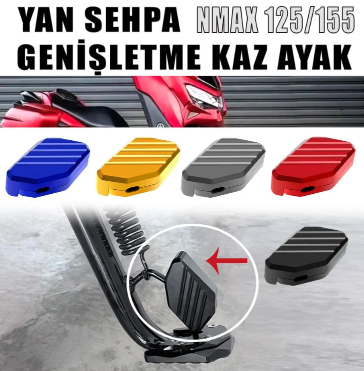 Nmax 125/155 2015-2026 Yan Sehpa Açma, Ayak Genişletme Cnc Kaz Ayak