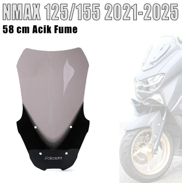 Nmax 125/155 2021-2024 Siperlik Cam 58 Cm Açık Füme