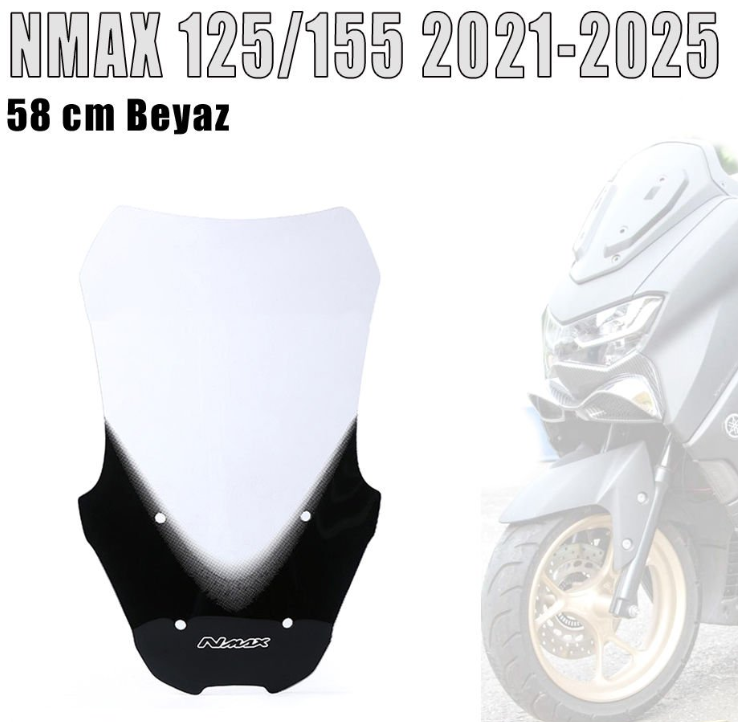 Nmax 125/155 2021-2024 Siperlik Cam 58 Cm Şeffaf