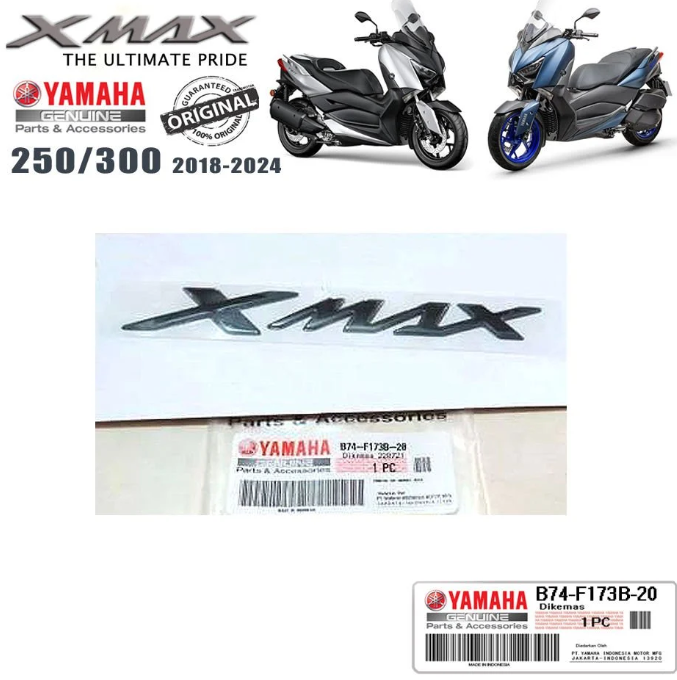 Orijinal XMAX 125/250/300/400 2018-2025 Amblem Logo Siyah