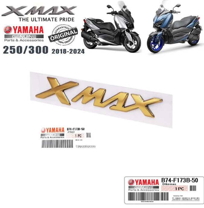 Orijinal XMAX 125/250/300/400 2018-2025 Amblem Logo Gold-Bakır