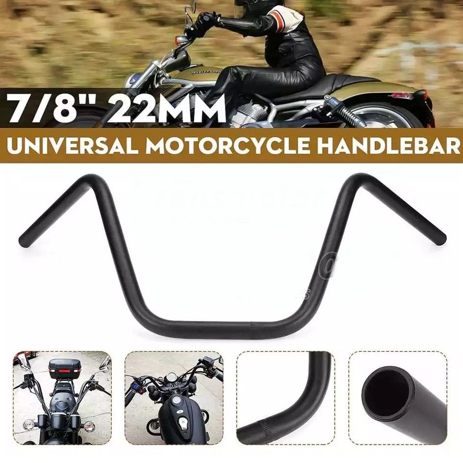 Chopper Cafe Racer Gidon/Direksiyon 22mm Siyah Renk