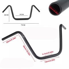 Chopper Cafe Racer Gidon/Direksiyon 22mm Siyah Renk