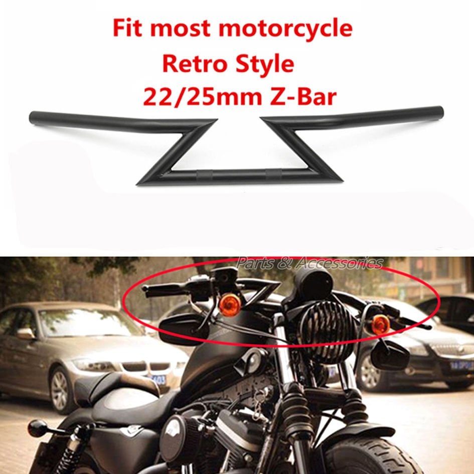 Chopper Cafe Racer Gidon/Direksiyon 22mm Siyah