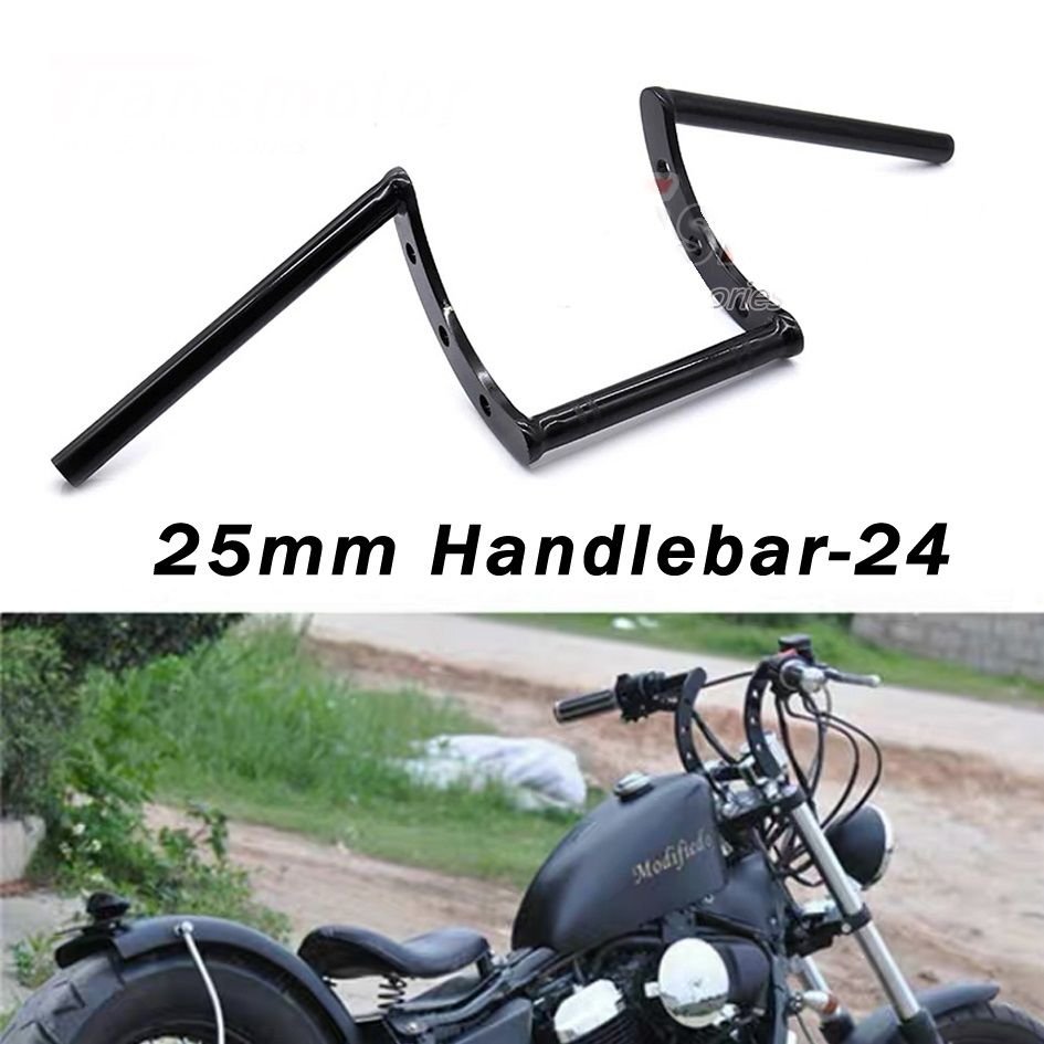 Chopper Cafe Racer Gidon/Direksiyon 25mm Siyah