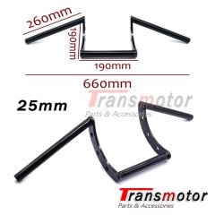 Chopper Cafe Racer Gidon/Direksiyon 25mm Siyah